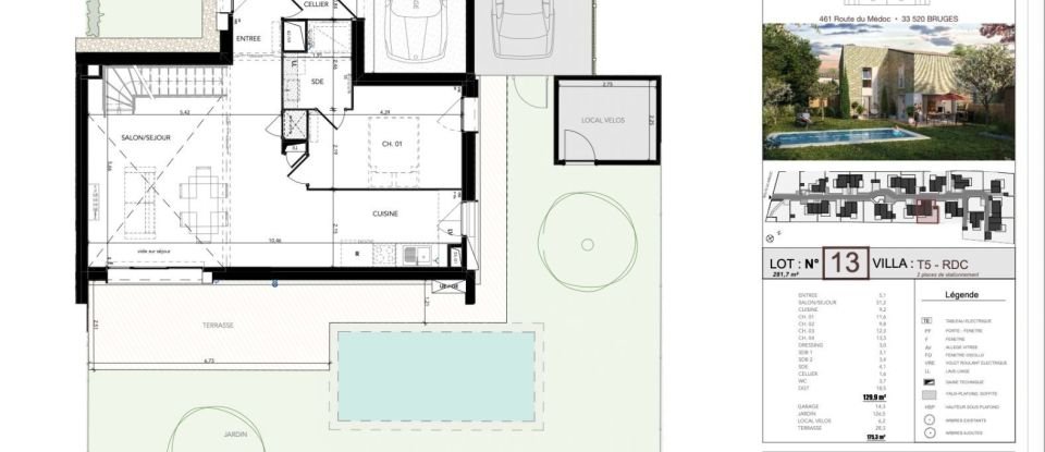 House 5 rooms of 129 m² in Bruges (33520)