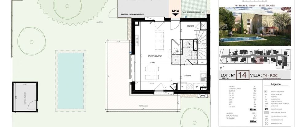 House 4 rooms of 85 m² in Bruges (33520)