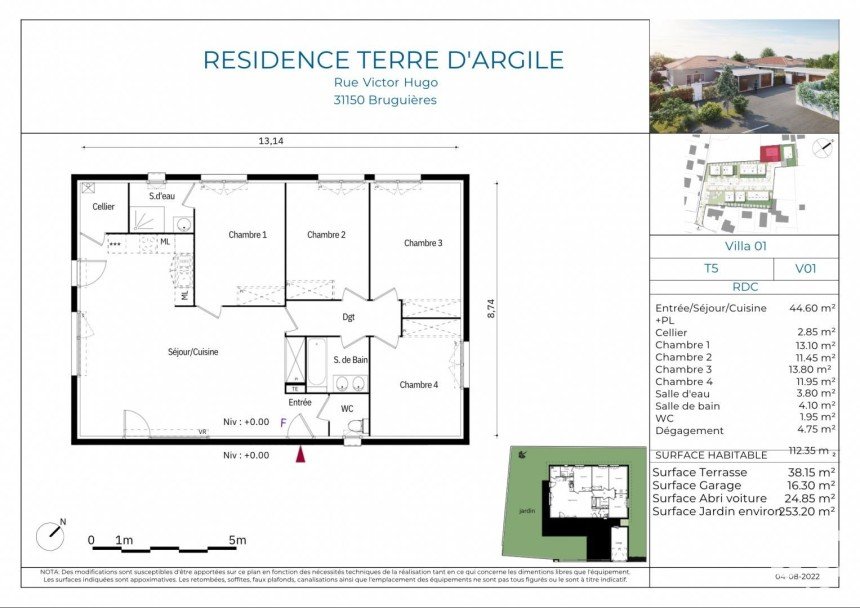 House 5 rooms of 112 m² in Bruguières (31150)