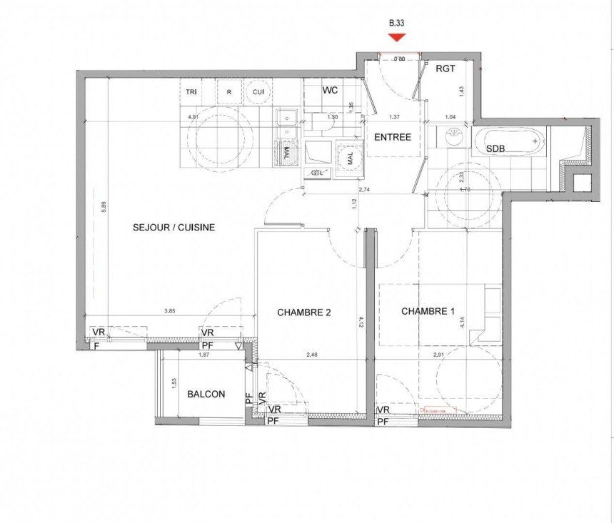 Appartement 3 pièces de 64 m² à Fontenay-sous-Bois (94120)