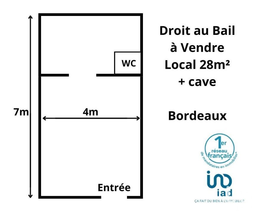 Restauration rapide de 28 m² à Bordeaux (33000)