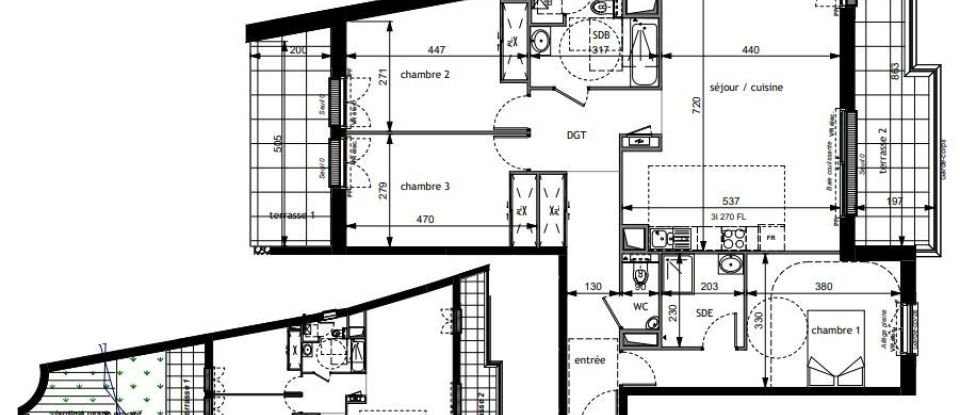 Appartement 4 pièces de 106 m² à Tours (37100)