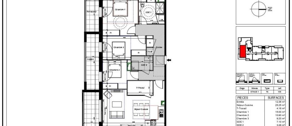 Appartement 4 pièces de 87 m² à Joué-lès-Tours (37300)