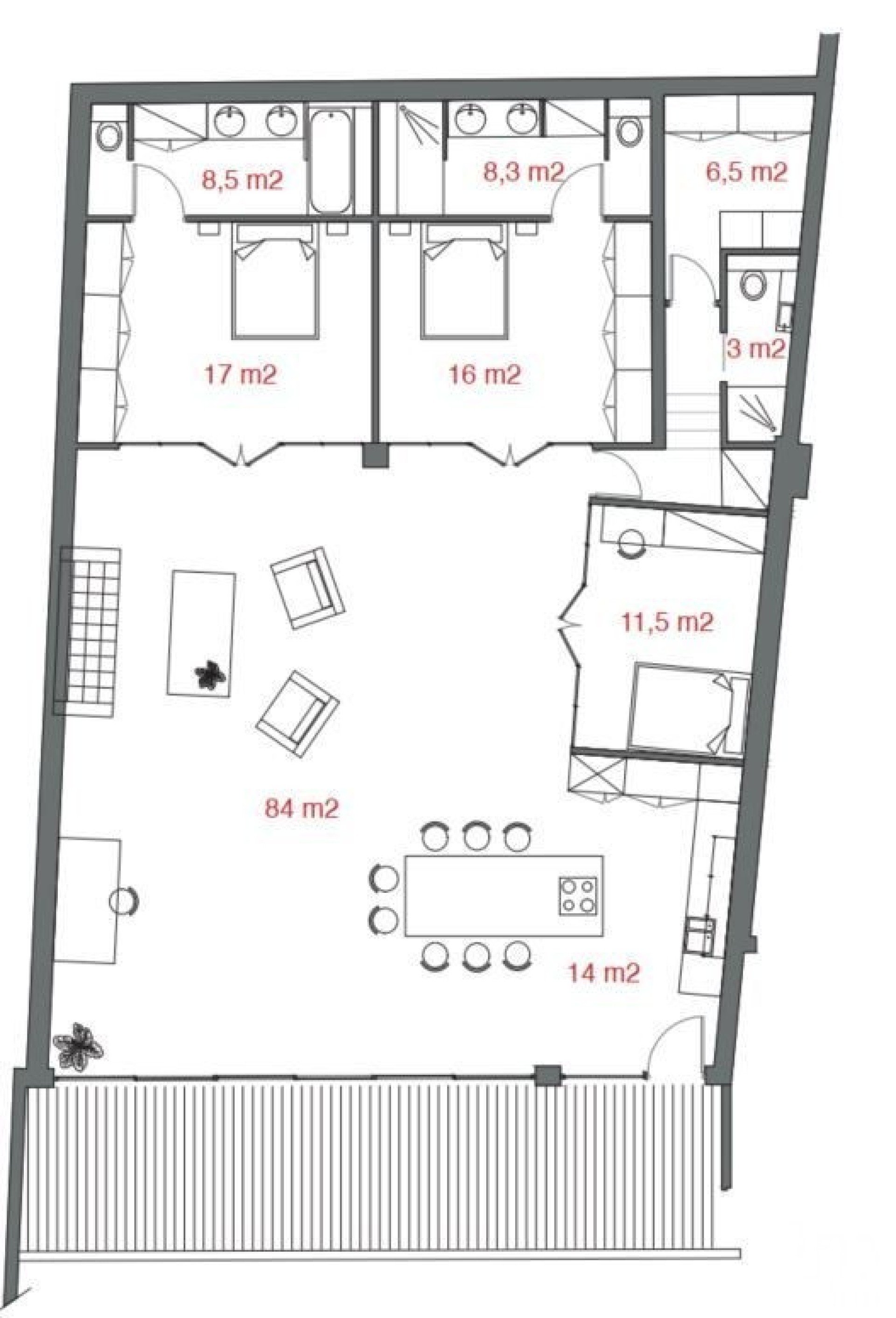 Appartement a vendre  - 4 pièce(s) - 172 m2 - Surfyn