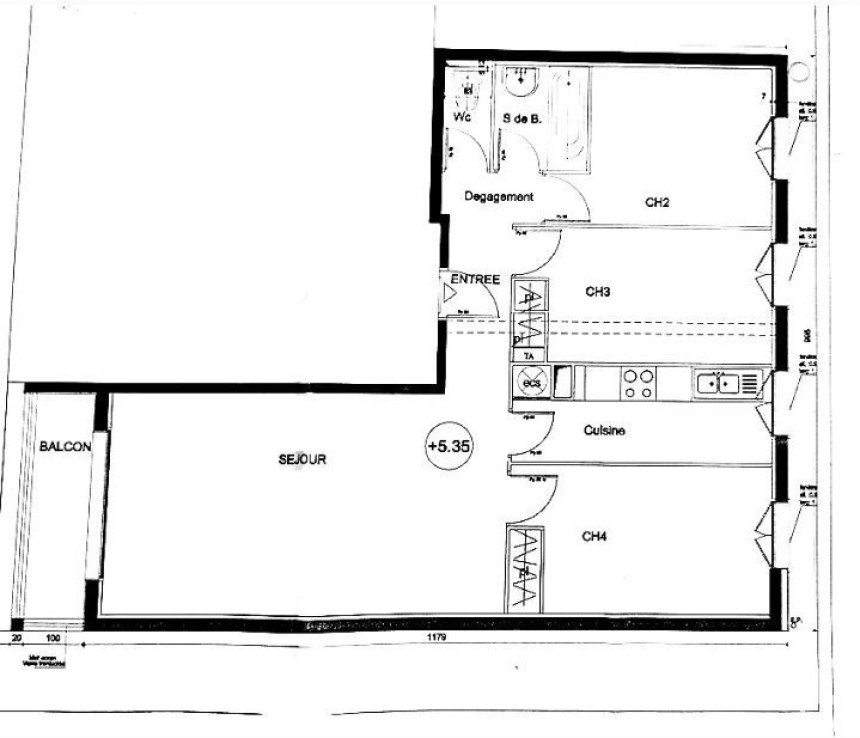 Appartement 4 pièces de 73 m² à Bondy (93140)