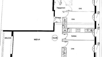 Appartement 4 pièces de 73 m² à Bondy (93140)