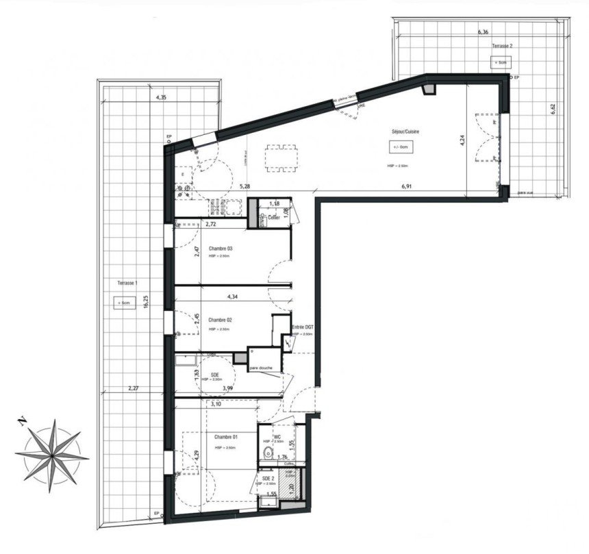 Appartement 4 pièces de 96 m² à Vannes (56000)