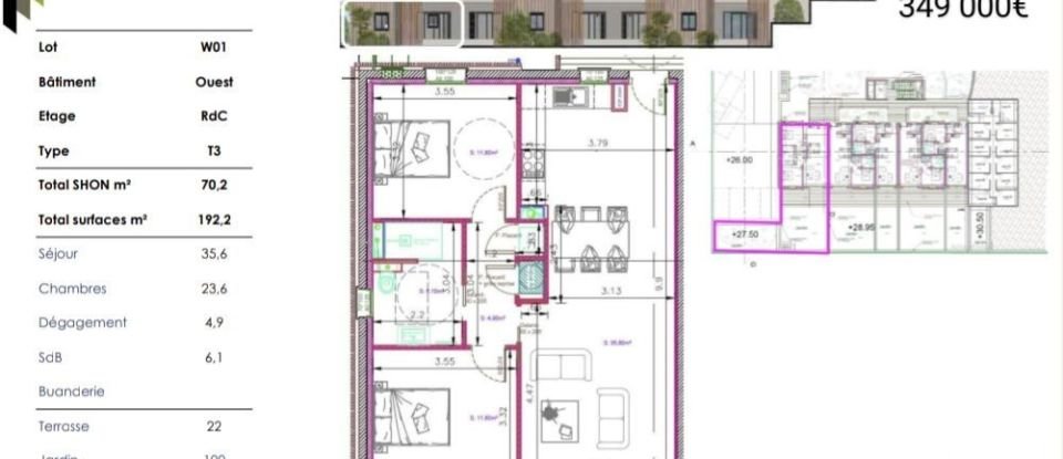 Appartement 3 pièces de 70 m² à Propriano (20110)