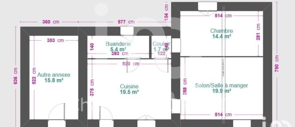 Maison de campagne 2 pièces de 61 m² à Saint-Bohaire (41330)