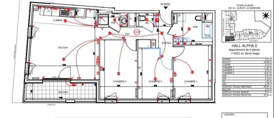 Appartement 4 pièces de 81 m² à Clichy (92110)