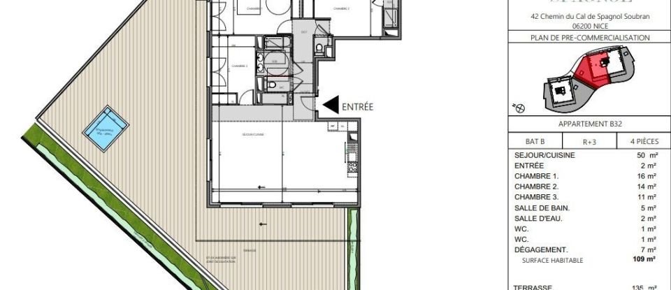 Appartement 4 pièces de 111 m² à Nice (06200)