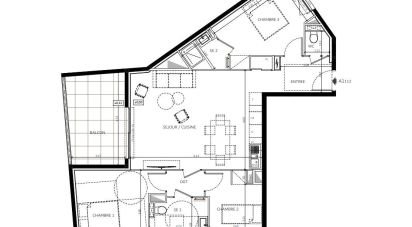 Appartement 3 pièces de 58 m² à Saint-André-de-la-Roche (06730)