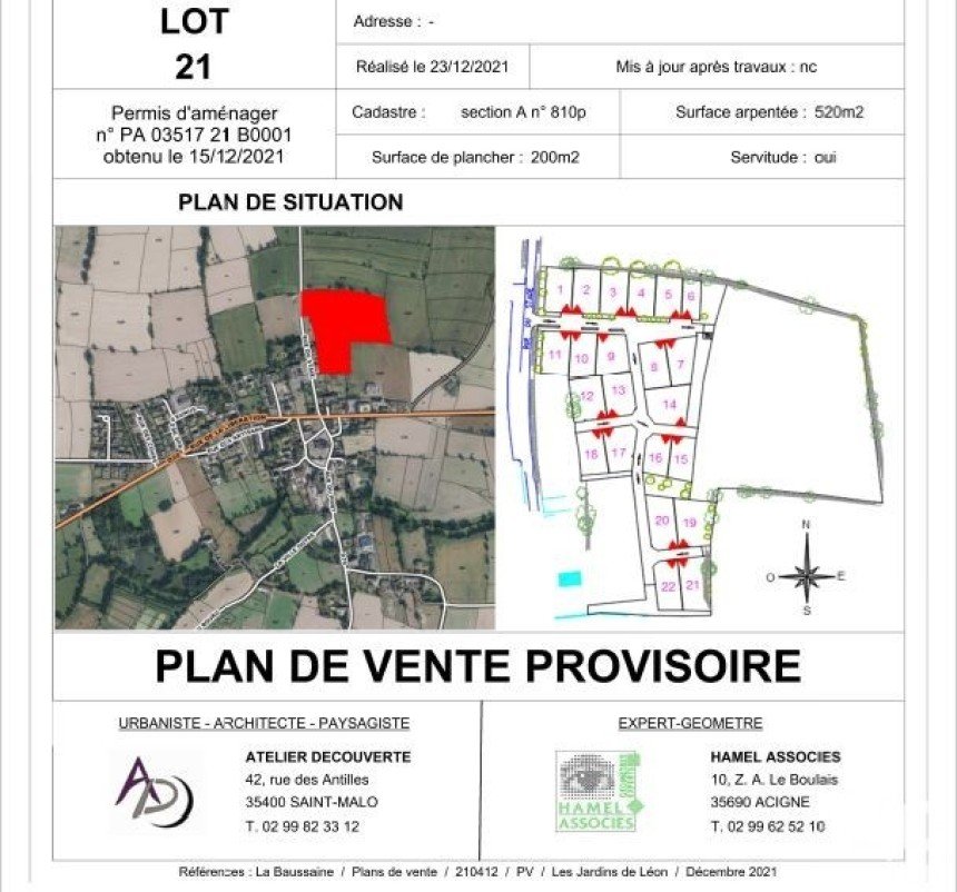 Terrain de 520 m² à La Baussaine (35190)