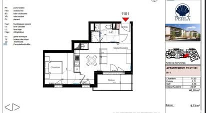 Appartement 2 pièces de 40 m² à La Teste-de-Buch (33260)