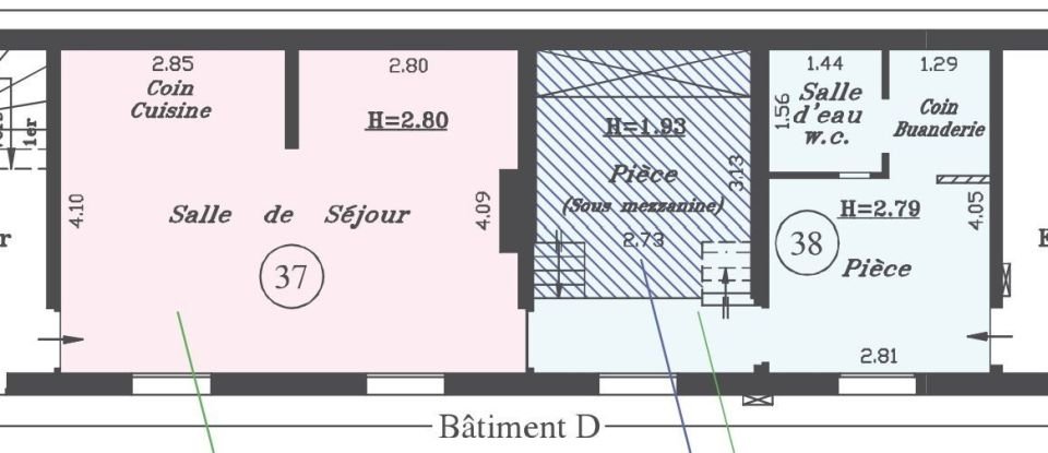 Appartement 3 pièces de 53 m² à Paris (75014)
