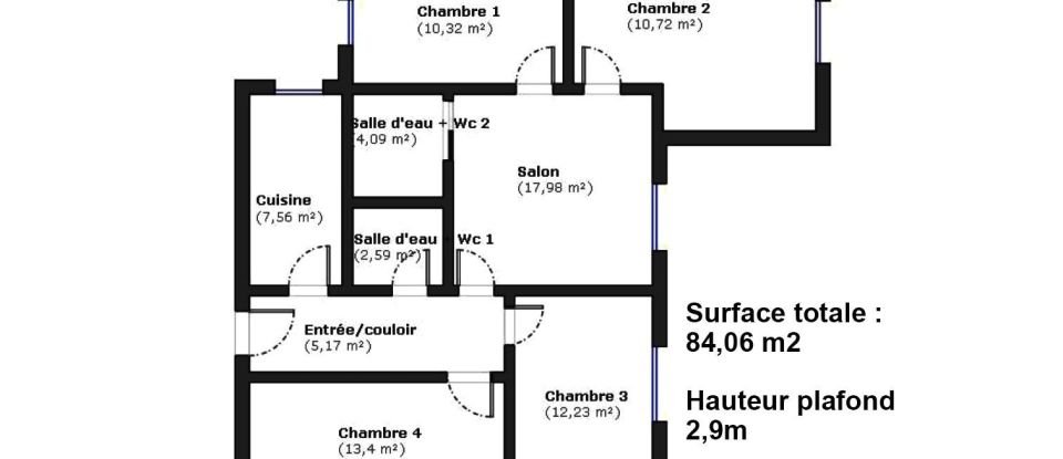 Apartment 5 rooms of 84 m² in Vitry-sur-Seine (94400)
