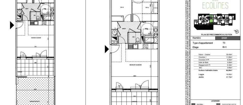 Apartment 3 rooms of 64 m² in Aubagne (13400)