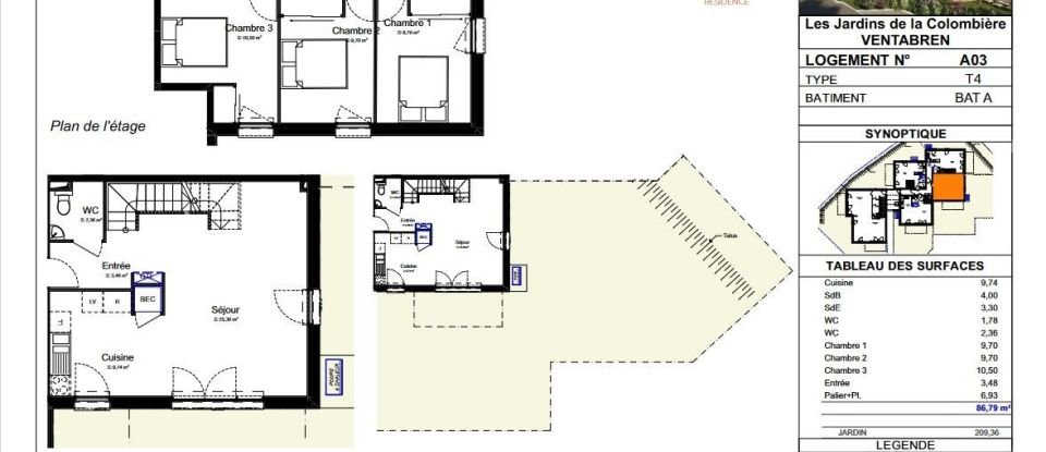 Apartment 4 rooms of 86 m² in Ventabren (13122)