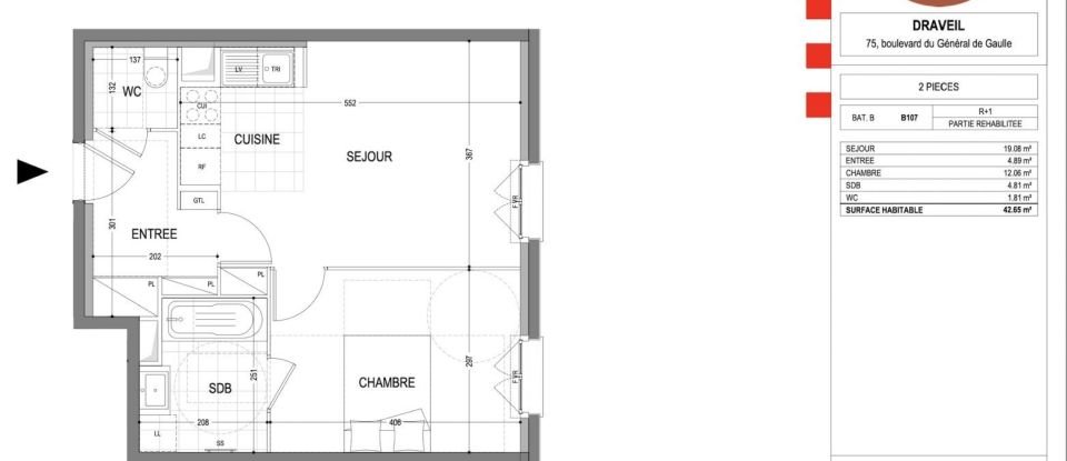 Apartment 2 rooms of 42 m² in Draveil (91210)
