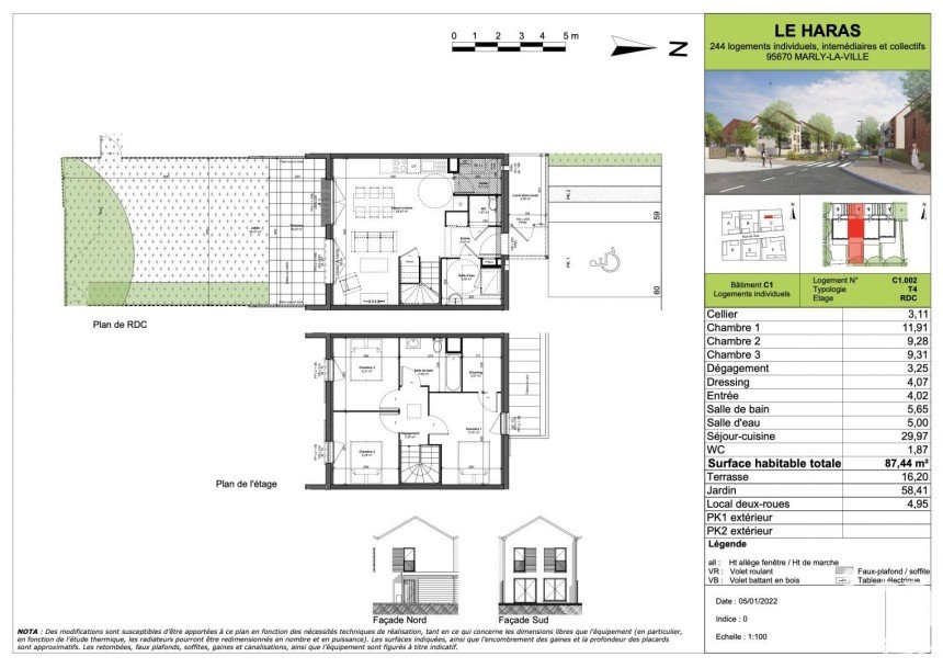 Maison 4 pièces de 87 m² à Marly-la-Ville (95670)