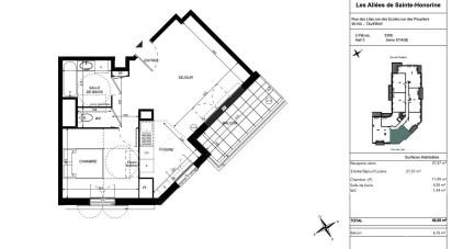 Apartment 2 rooms of 45 m² in Taverny (95150)