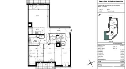 Apartment 4 rooms of 80 m² in Taverny (95150)