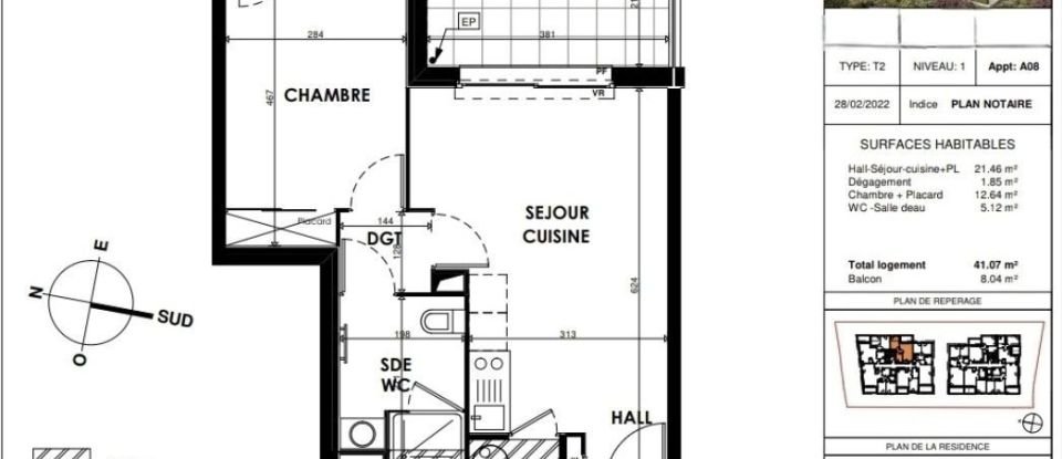 Apartment 2 rooms of 41 m² in Cogolin (83310)