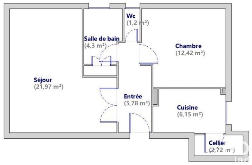 Appartement 2 pièces de 55 m² à Le Mans (72000)