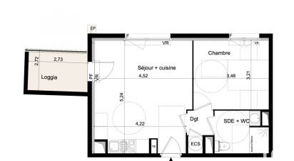 Apartment 2 rooms of 40 m² in Castelnaudary (11400)