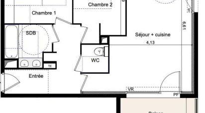 Apartment 3 rooms of 59 m² in Castelnaudary (11400)