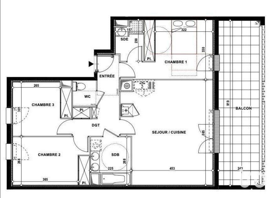 Apartment 4 rooms of 82 m² in Lons (64140)