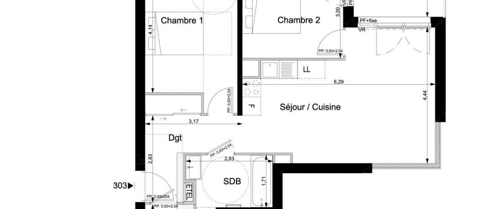 Appartement 3 pièces de 61 m² à Nice (06000)