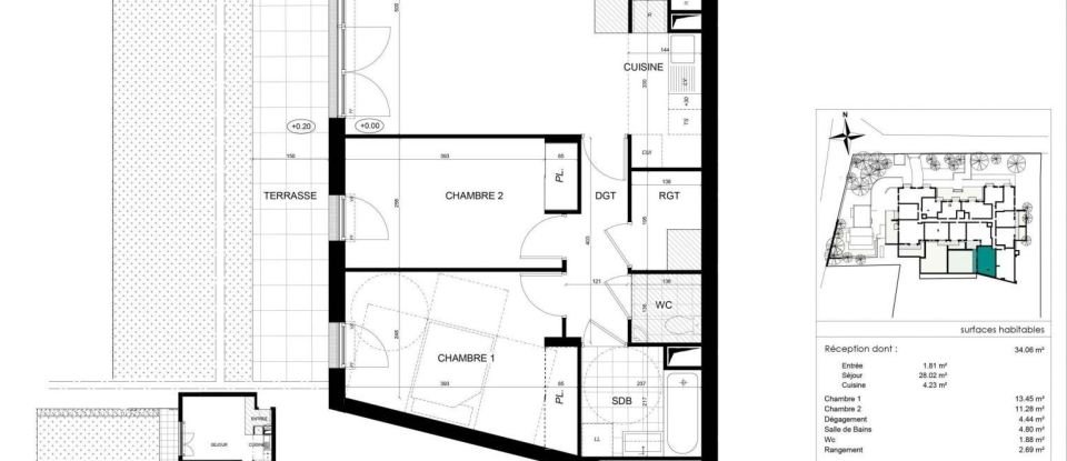 Appartement 3 pièces de 69 m² à Brunoy (91800)