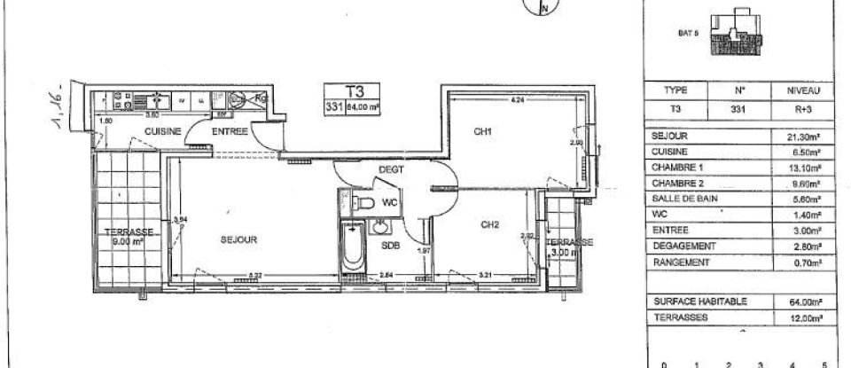 Appartement 3 pièces de 63 m² à Mitry-Mory (77290)