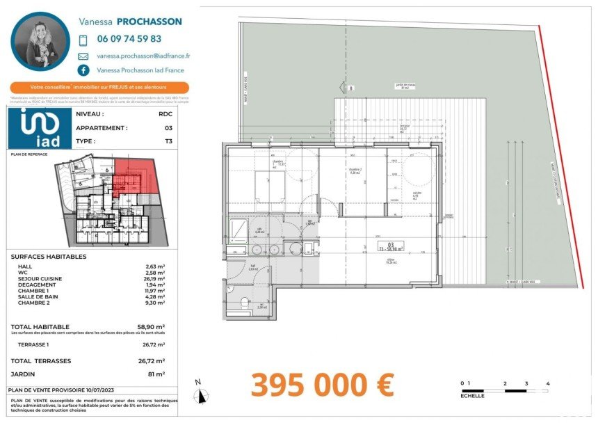 Apartment 3 rooms of 59 m² in Saint-Raphaël (83530)