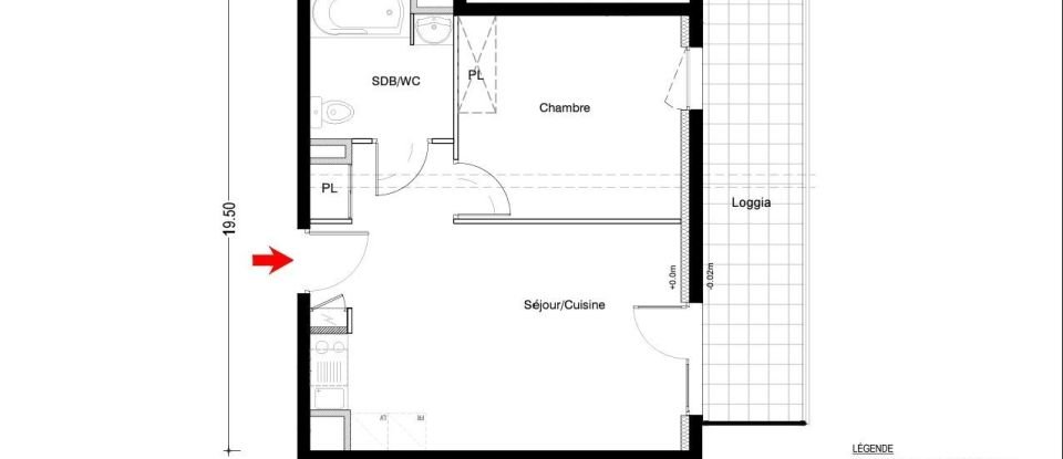 Appartement 2 pièces de 39 m² à Clermont-Ferrand (63000)