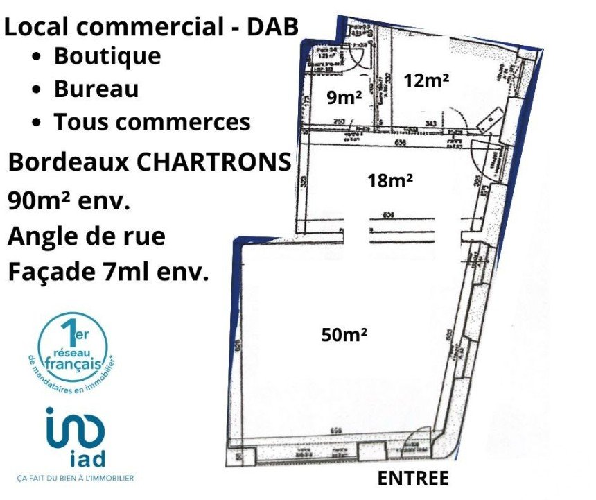 Local d'activités de 90 m² à Bordeaux (33300)