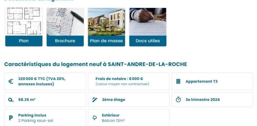 Apartment 3 rooms of 60 m² in Saint-André-de-la-Roche (06730)