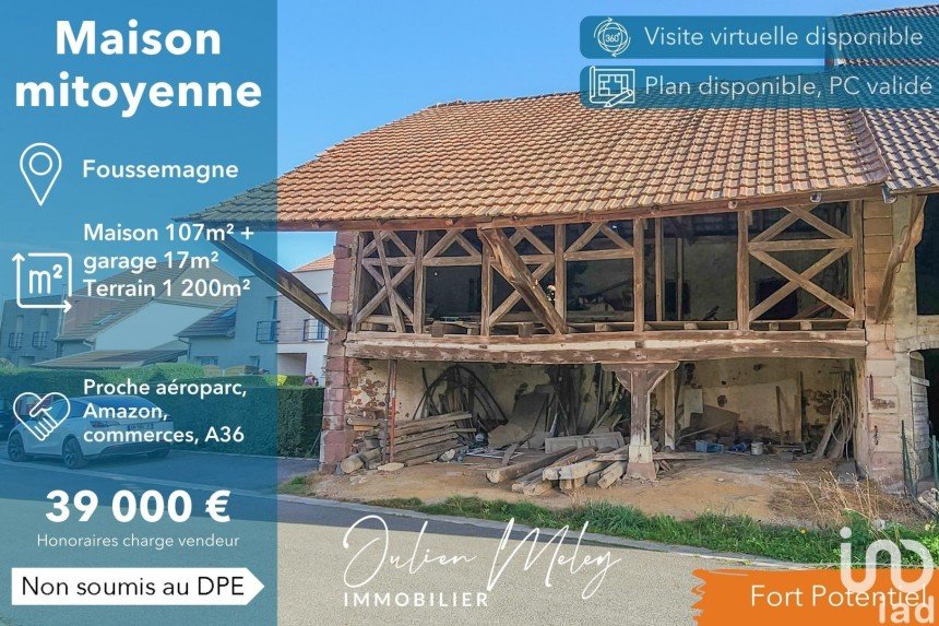 House 5 rooms of 107 m² in Foussemagne (90150)