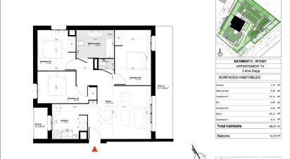 Appartement 4 pièces de 69 m² à Melun (77000)