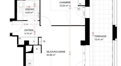 Appartement 2 pièces de 42 m² à Aubervilliers (93300)