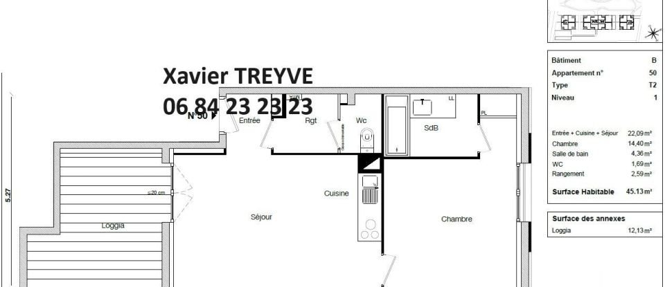 Appartement 2 pièces de 45 m² à Toulouse (31400)