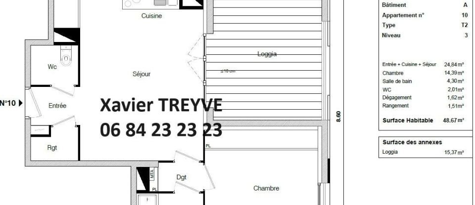 Appartement 2 pièces de 49 m² à Toulouse (31400)