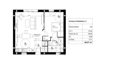 Maison 2 pièces de 49 m² à Montlivault (41350)
