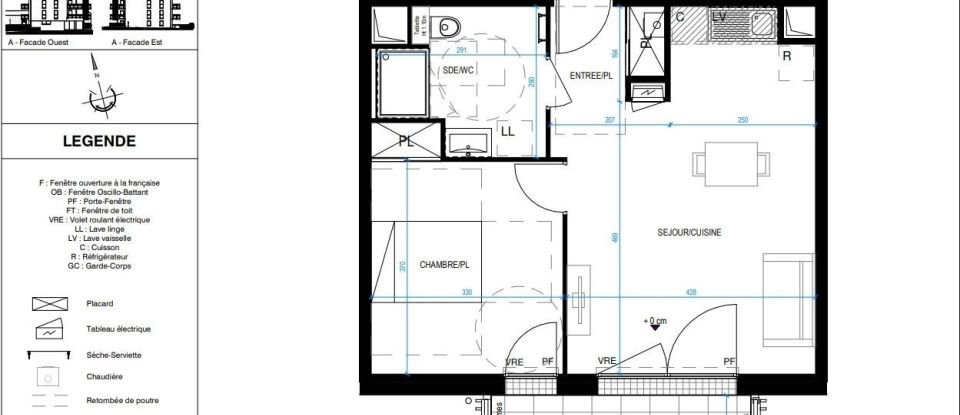 Appartement 2 pièces de 46 m² à Pornic (44210)
