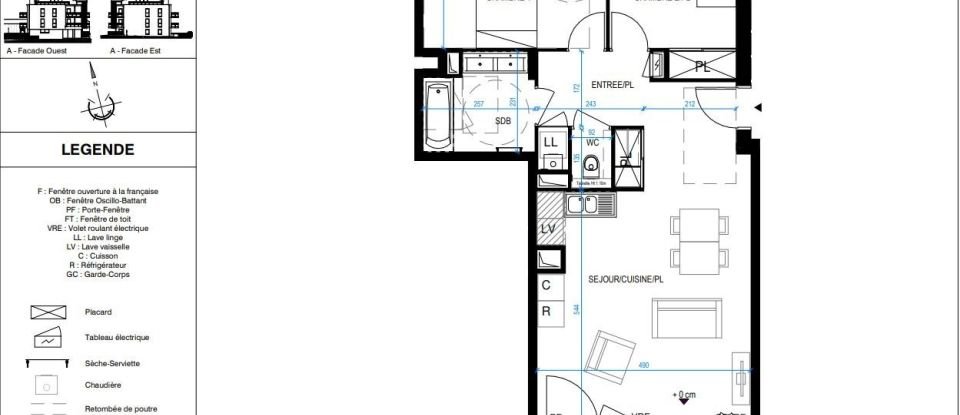 Appartement 3 pièces de 66 m² à Pornic (44210)