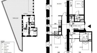 Appartement 4 pièces de 96 m² à Cahors (46000)