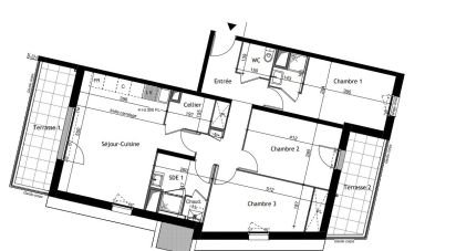 Appartement 4 pièces de 82 m² à Tours (37100)