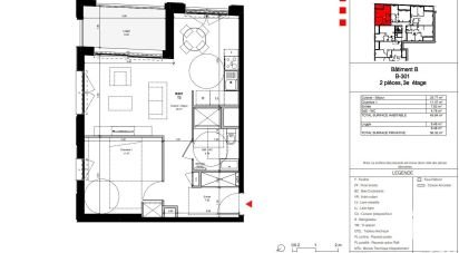 Appartement 2 pièces de 49 m² à Bordeaux (33100)