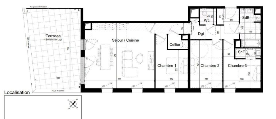 Appartement 4 pièces de 90 m² à Challans (85300)